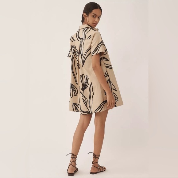 NWT! Anthropologie The Pollie Short-Sleeve Swing Tunic Mini Dress 🟠🦊🏆 - Picture 3 of 16